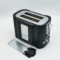 Grille-pain automatique à chauffage rapide, appareil de petit-déjeuner pour la maison, en acier inoxydable, grille-pain 2 tranches