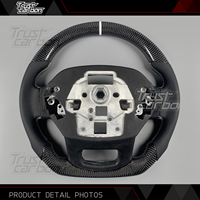 Volant personnalisé en fibre de carbone avec poignée en cuir perforé noir pour Ford F-150 XL 4x4 Raptor R Tremor STX 2019-2025