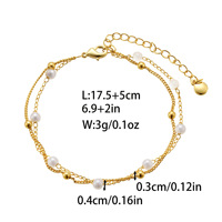 Bracelets superposés en acier inoxydable, délicats, avec perles turquoise et trèfles, pour femmes, pour la plage et le quotidien – Vente en gros directe usine