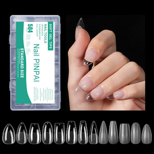 504 faux ongles en gel souple ABS, sans gravure, style français, couverture complète, à presser, extension d'ongles, kit en boîte - Product Image 3