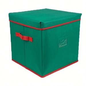Caja Organizadora para Guardar Adornos Navideños con Tela Oxford 600D, Plástico PP, Asa Plegable, Capacidad para 64 Adornos/Bolas - Product Image 1