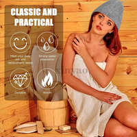 Gorro de Sauna de Fieltro de Lana con Logotipo Personalizado, Compacto, Reutilizable, Duradero y Fácil de Limpiar, Lavable, Apto para Hombres y Mujeres, Gorro de Sauna para Baño