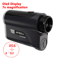 Télémètre laser extérieur de chasse avec écran OLED rouge à 7x d'amplification, portée de 1400 yards