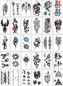 Nouveaux autocollants de <span class=keywords><strong>tatouage</strong></span> en papier écologiques au style frais, sensation haut de gamme, formes géométriques, impression par transfert d'eau, luxe léger - Product Image 6