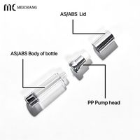 Flacon pompe sans air électroplaqué 15-30 ml pour ingrédients de soin hautement actifs, emballage sous vide anti-oxydation pour sérum, crèmes