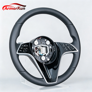 Volant de course en cuir de luxe pour Mercedes-Benz pour Classe C, Classe E, CLS, <span class=keywords><strong>GLE</strong></span> W205/W204/W206 C300/C43 W221 E350/E300 - Product Image 1