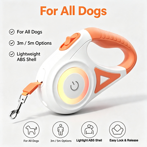 <span class=keywords><strong>Laisse</strong></span> <span class=keywords><strong>Rétractable</strong></span> pour Chien de 5 Mètres avec Lampe Torche LED, <span class=keywords><strong>Laisse</strong></span> Automatique pour Petits et Moyens Chiens, Design Simple et Moderne en ABS, Idéale pour l'Extérieur - Product Image 5