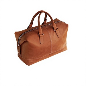 Bolsa Deportiva de Piel Auténtica B S International, Estilo Vintage, Ligera, Resistente, para Exteriores, con Cierre de Cremallera y Bordado - Product Image 3