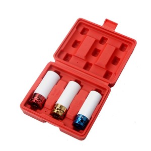 Car Tire Protector Socket <b>Set</b> 3 Piece Carbon Steel Auto Repair <b>Tool</b> Kit Colored Sockets For <b>Mechanical</b> And Automotive Repair - Product Image 2