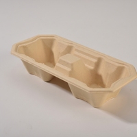 Sous-verre jetable en pulpe de bambou biodégradable de qualité alimentaire, écologique, épaissi, imperméable, à quatre compartiments, détachable, pour tasses à café