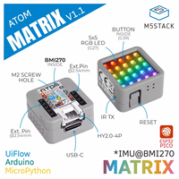 Kit de développement M5Stack Atom-Matrix V1.1 Esp32-pico-d4, IMU Bmi270, 5x5 LED RVB, IR Tx, Wifi, bouton programmable, module IoT