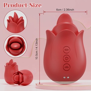 Vibrateur Lèche-Lèvres Sexy en Gros pour Femmes, Vibrateur en Forme de Rose à 10 Modes, Vibrateur de Succion et de Lèche-Lèvres pour Femmes - Product Image 3