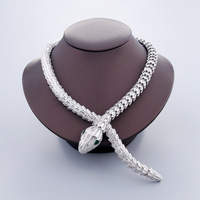 Classique Or Platine Serpent Conception Accessoires De Mariée Ensemble Zircon Bijoux Collier Bracelet pour Mariages Femme Serpentine