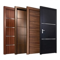Puerta Interior Moderna de Madera Sólida a Prueba de Balas BASEN, Superficie Acabada, 1 Año de Garantía, Herrajes de Primera Marca China, para Baño