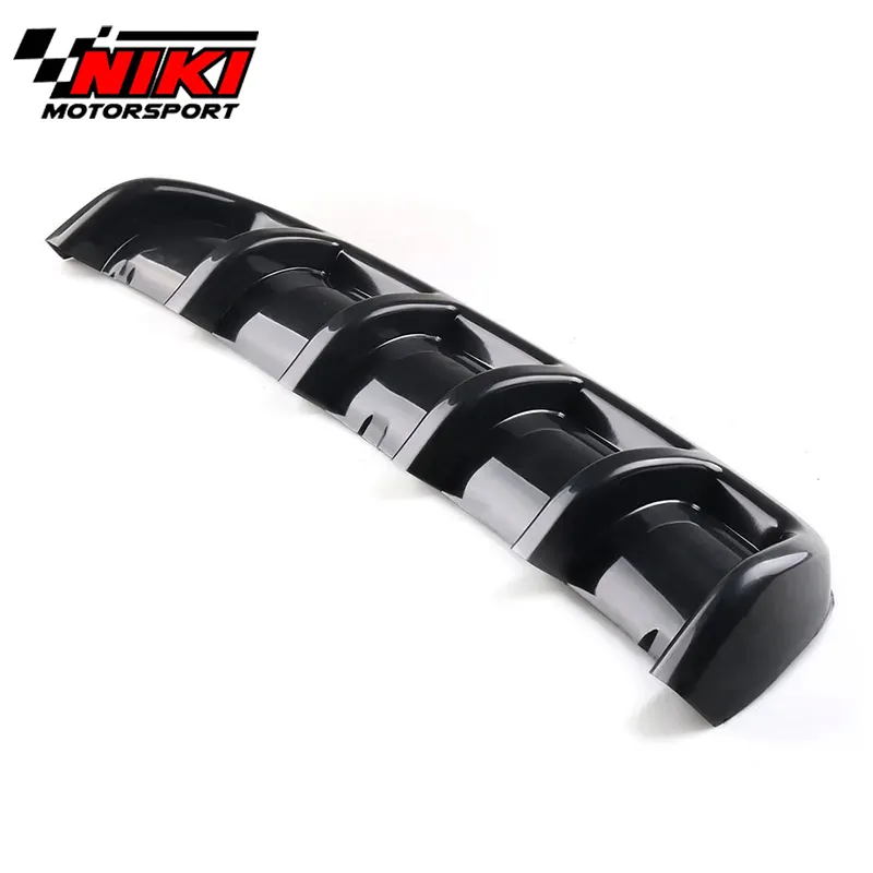 Spoiler Belakang Mobil ABS Universal, Kit Spoiler Diffuser Bibir Bumper Melengkung Gaya Hiu 6 Sirip