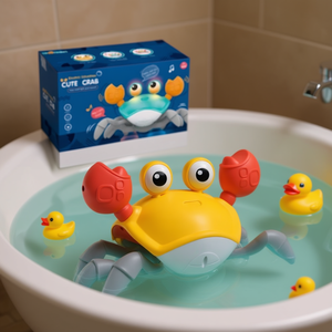 Lindo juguete de baño con forma de cangrejo, flotante, de plástico, de dibujos animados, para bebés y niños pequeños, para jugar en el agua, de 0 a 24 meses, unisex - Product Image 2