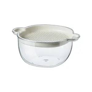 Lujo ligero con tapa cesta de drenaje Cocina hogar lavabo cesta de filtro de frutas y verduras lavar fruta PP caja de almacenamiento