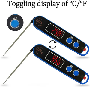 מדחום אלחוטי מתקפל ועמיד למים עם צג LCD דיגיטלי לתנור, ברביקיו ובשר, קריאה מיידית, מופעל על ידי סוללה, לשימוש ביתי במטבח, OEM - Product Image 6