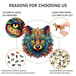 Nouveau Style fait à la main en <span class=keywords><strong>bois</strong></span> Puzzles Carton Animal Puzzles enfants jouets éducatifs - Product Image 5