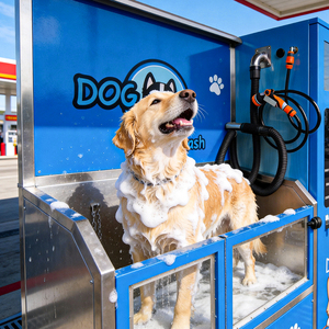 Kiosque de lavage pour animaux de compagnie en plein air, laveuse de chiens en libre-service, écran tactile, multifonctionnel, réutilisable avec sécheuse - Product Image 6