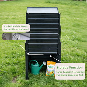 Serre rectangulaire surélevée avec couvercle et fenêtre d'observation pour jardins domestiques, arrière-cours et cours intérieures - Product Image 4