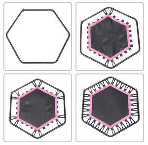<span class=keywords><strong>Trampoline</strong></span> Hexagone Intérieur Extérieur 42/50 pouces Rebondisseur Silencieux Poignée Réglable <span class=keywords><strong>Trampoline</strong></span> Pliant Enfants Adultes - Product Image 5