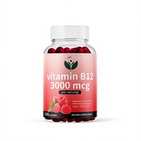 Gummies de Vitamine B12 Haute Puissance 3000mcg Saveur Framboise Végétaliennes Sans Gluten OEM ODM – Emballage Scellé de Sécurité