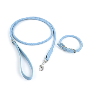 Benutzer definiertes neues Design Weiche PU-Leder geflochtene Hunde leine Hand gefertigte verstellbare Hunde halsband und Leine Set für Hunde gehen - Product Image 1