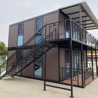 Maison conteneur moderne à deux étages extensible, pliable à double aile, avec salle de bain et cuisine, design ferme, pour usage bureautique