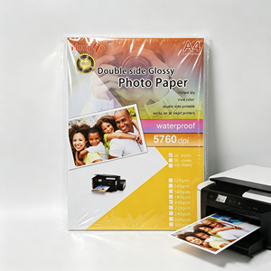 Papier <span class=keywords><strong>photo</strong></span> jet d'encre double face haute brillance 300g A4, imperméable, vente en gros d'usine, compatible avec tous les imprimants jet d'encre - Product Image 1