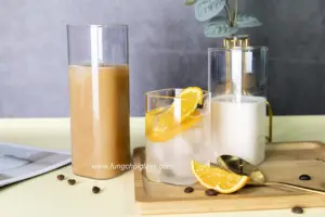 460ML 붕규산 유리 사각 모양 커피 주스 물 주류 마시는 유리 컵