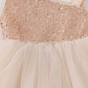 Groothandel Kinderen Een Schouder Meisjes Tutu Jurk <span class=keywords><strong>3</strong></span>-7 Jaar Lovertjes Strik Champagne Roze Effen Tule Frock Custom Peuter Feestjurken - Product Image 4