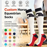 Chaussettes d'équitation personnalisées avec logo, fourniture directe usine – Chaussettes montantes respirantes en maille anti-humidité pour l'entraînement quotidien