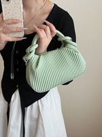Nouveaux sacs à main en cuir PU tendance pour femmes, sacs plissés de luxe à poignée unique avec doublure en polyester, durables pour un usage quotidien et les voyages