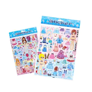 Wholesale cute children cartoon dolls family Scrapbook cartoon stickers bulk Girls Birthday gifts
