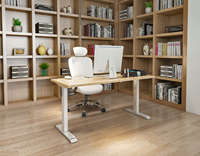 Bureau assis-debout électrique OMNI, bureau debout réglable en hauteur avec roulettes verrouillables, poste de travail mobile pour le bureau