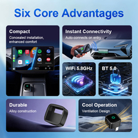 Adaptateur sans fil CarPlay Wooboobox M5 |   Dongle véritablement compact et portable pour voiture d'origine avec CarPlay et Android Auto