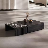 Table basse en marbre de style italien minimaliste pour salon, nouvelle table basse rectangulaire de luxe haut de gamme