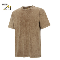 T-shirt ample délavé pour homme, 300 g/m², 100 % coton, style vintage streetwear, service OEM de personnalisation de logo