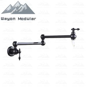 Robinet de <span class=keywords><strong>cuisine</strong></span> pliant mural tout cuivre avec robinet d'évier réglable et rotatif pour laver les légumes Wayon - Product Image 2