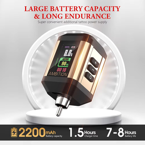 Ambizione Korall 2200mAh portatile a colori Display digitale RCA Wireless tatuaggio alimentatore per macchina del tatuaggio - Product Image 3