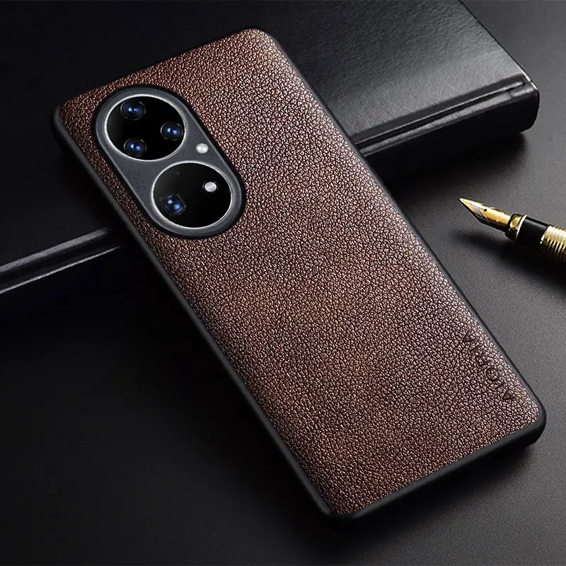 small lychee PU Leather 3in1 material High Grade case For Huawei P50 Pro P40 Lite E P30 P Smart 2021 Y7A Y5P Y6P Y7P Nova 4E