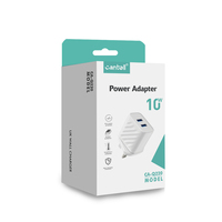 Chargeur mural double USB standard britannique Cantell 10W, emballage de vente au détail, adaptateur d'alimentation multi-ports USB à charge rapide pour appareil photo mobile
