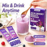 Poudre de baies d'açaï riche en antioxydants, superaliment lyophilisé, anthocyanes, vente en gros, complément pour smoothies