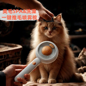 Multifunctional cat comb with blue light spray, one-<b>button</b> pet hair removal, <b>dog</b> comb, cleaning, grooming, and massage - Product Image 4