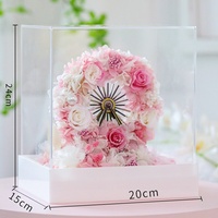 Arrangements floraux artisanaux en forme de grande roue pour femme, petite amie, remise de diplôme - pour Noël, la fête des Mères, la Saint-Valentin