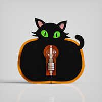 Lanterne de table 3D pliable en papier, motif chat noir et citrouille, amusante pour Halloween, écologique, décorations de table, fournitures de fête