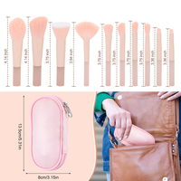 Nouvelle conception 2026 – Lot de 10 pinceaux de maquillage professionnels synthétiques roses, durables, format voyage, pour femmes, avec logo personnalisé, haute qualité