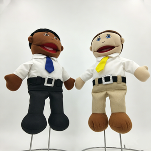 Marioneta profesional personalizada de hombre, marioneta de personaje corporativo, marioneta con camisa blanca y corbata, marioneta con corbata azul, marioneta con traje negro - Product Image 1