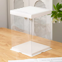Boîte de gâteau d'anniversaire carrée durable attrayante blanche attrayante et légère la plus vendue